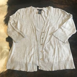 New York & Company gray 3/4 length sleeve cardi